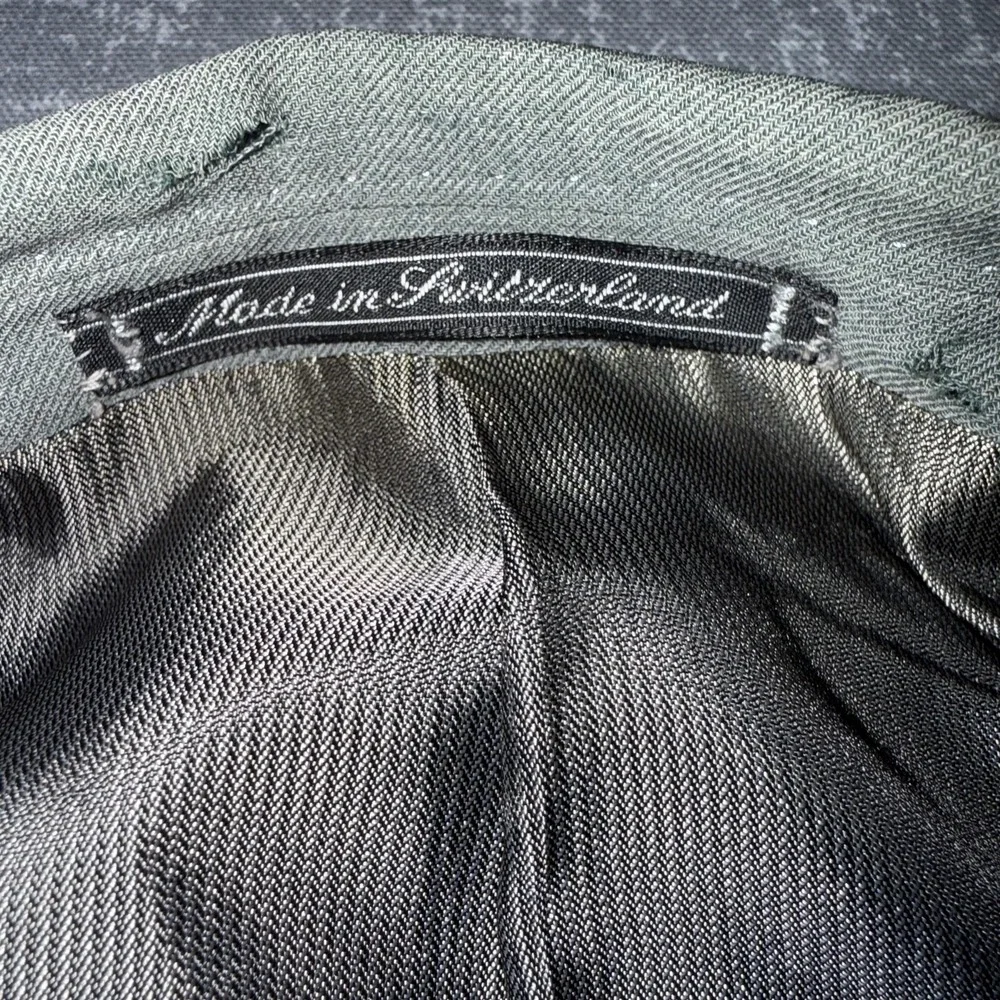 Ermenegildo Zegna Suit Jacket Mens 46 Gray Double Breasted Soft Made Switzerland